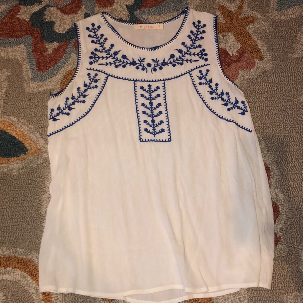 Izzy & Lola — Knit Embroidered Tank
